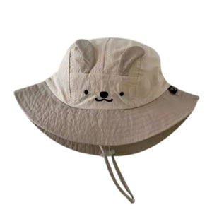 1love2hugs3kisses Baby Bunny Bucket Hat With Ears Beige