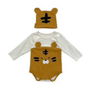 1love2hugs3kisses Baby Longsleeve Onesie Tiger + Hat
