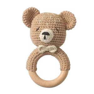 1love2hugs3kisses Baby Rattle Crochet Bear Teether