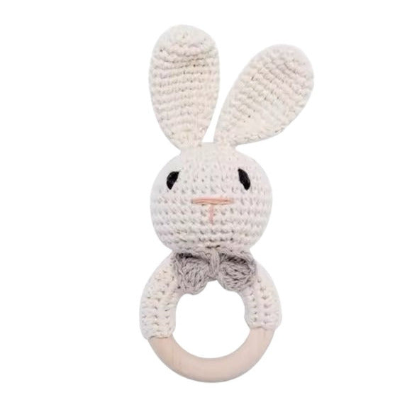 1love2hugs3kisses Baby Rattle Crochet Bunny Teether