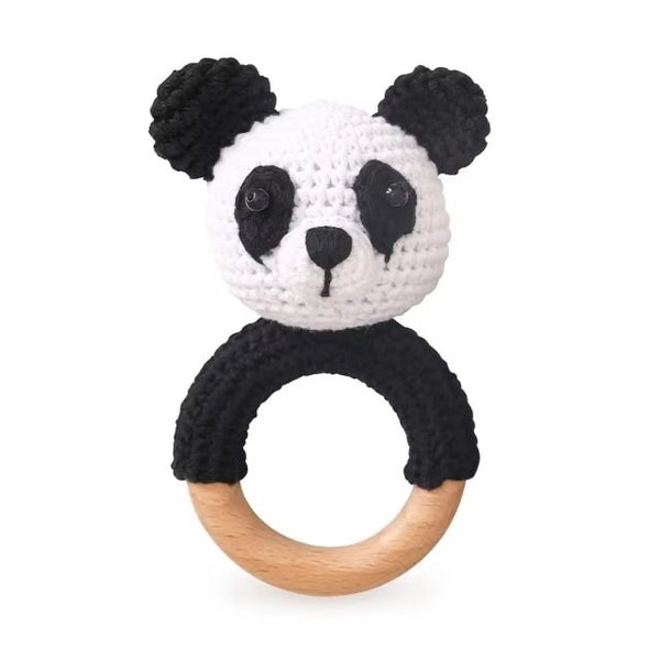 1love2hugs3kisses Baby Rattle Crochet Panda Teether