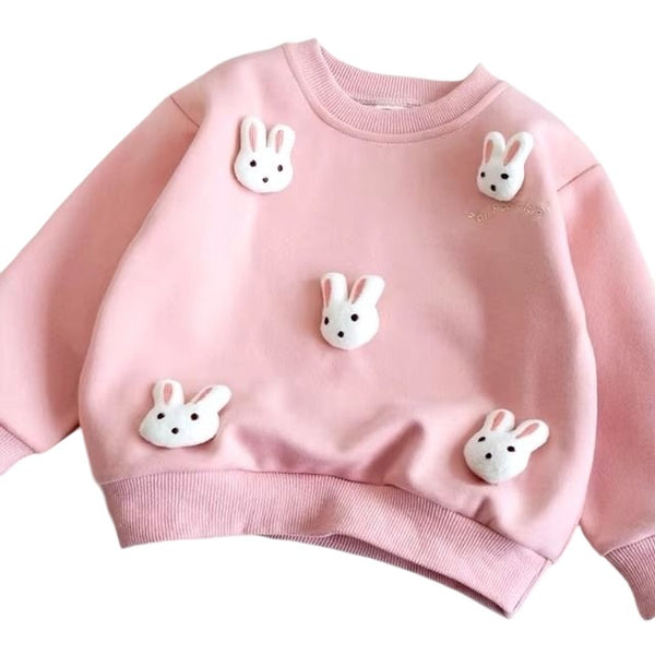 1love2hugs3kisses Baby Sweater All-Over Bunny Pink