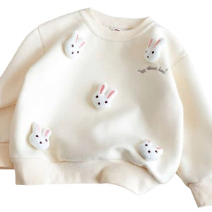 1love2hugs3kisses Baby Sweater All-Over Bunny White
