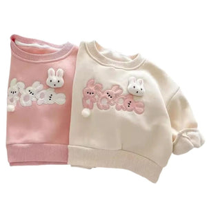 1love2hugs3kisses Baby Sweater Bunny Ears Beige