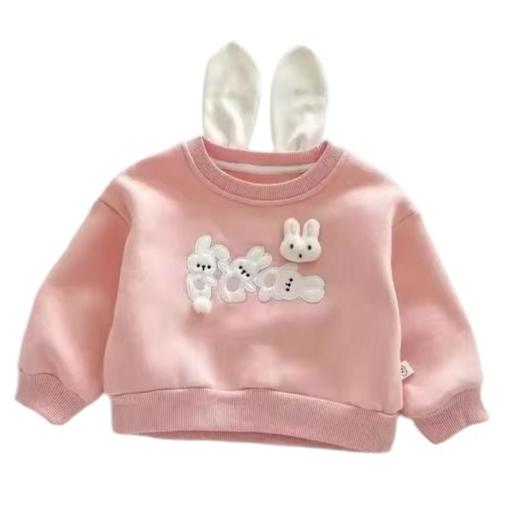 1love2hugs3kisses Baby Sweater Bunny Ears Pink