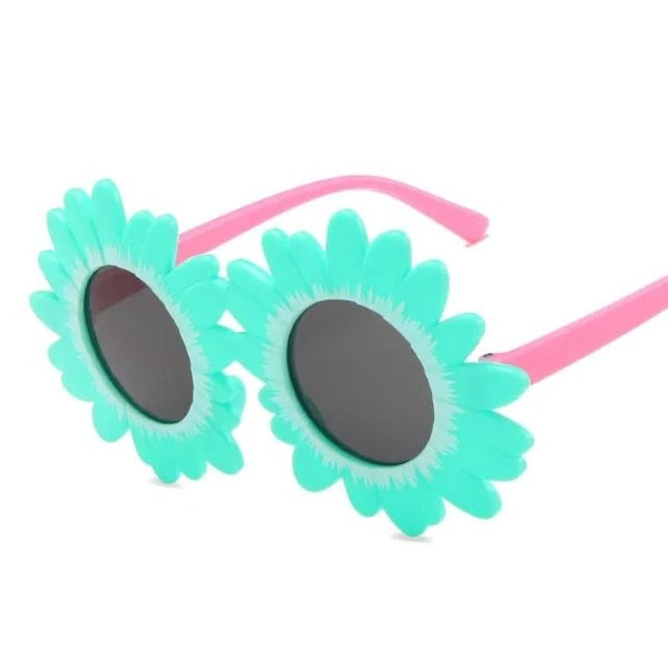 1love2hugs3kisses Daisy Flower Sunglasses Kids Turquoise