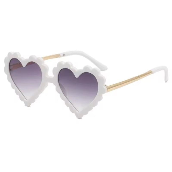 1love2hugs3kisses Heart Sunglasses Kids White