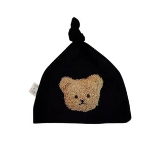 1love2hugs3kisses Newborn Baby Hat Bear Black