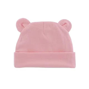 1love2hugs3kisses Newborn Baby Hat With Ears Pink