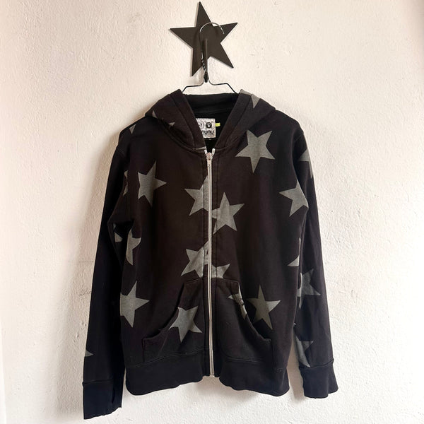 Pre-loved Nununu Black Zip Star Hoodie size 6-7 years