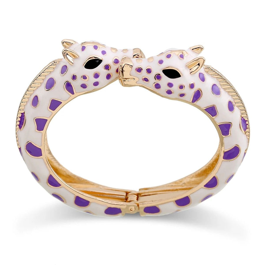 Giraffe Bangle Bracelet Enamel Purple