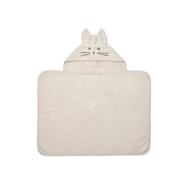 Liewood Vilas Rabbit Baby Hooded  Towel - Sandy