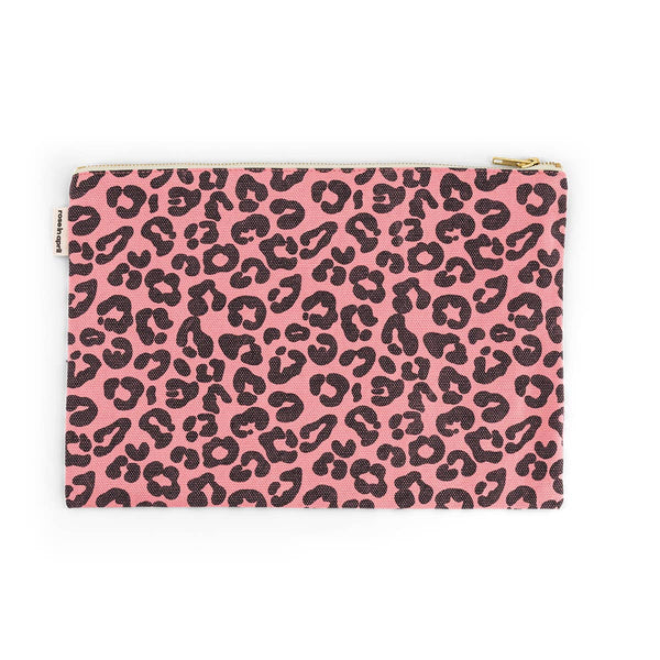 Rose In April Lili Flat Pouch Leopard Strawberry