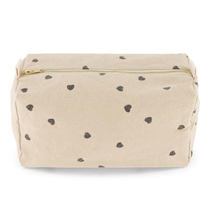 Rose in April Vic Toiletry Bag Heart - Sand / Black