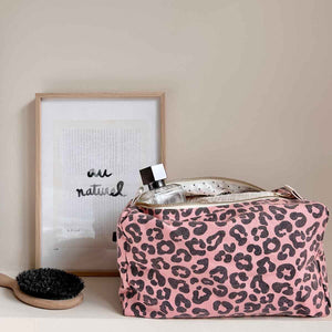 Rose in April Vic Toiletry Bag Leopard Strawberry